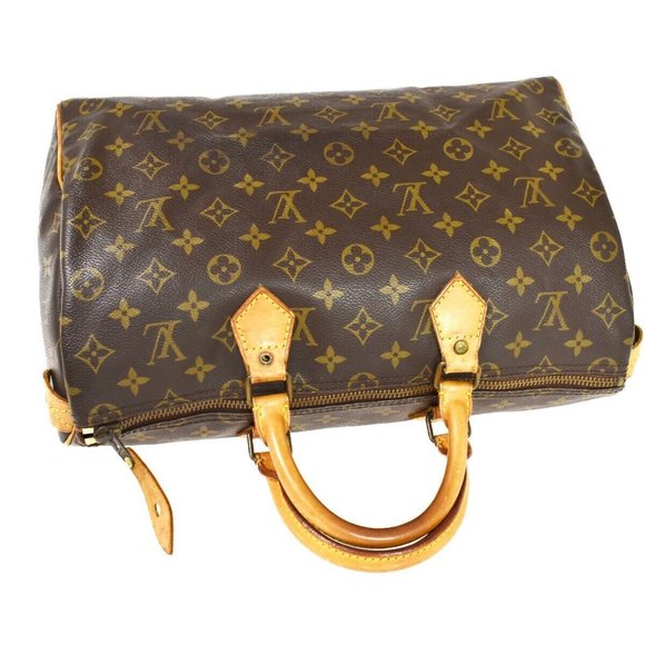 LOUIS VUITTON Speedy 35 Travel Hand Bag Monogram Leather Brown - Picture 6 of 16
